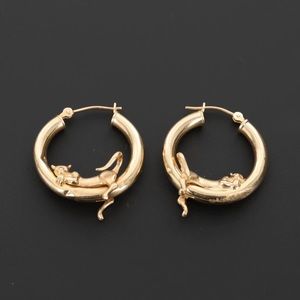 ISO PETER BRAMS CAT / PANTHER HOOP EARRINGS